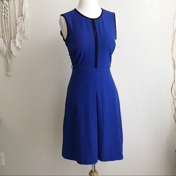 Calvin Klein cobalt blue and black skater dress - Picture 1 of 8